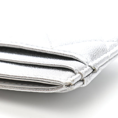 Chanel Metallic Lambskin Quilted Card Holder Silver 11 of 12