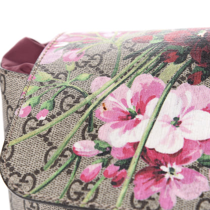 Gucci GG Supreme Monogram Blooms Medium Single Buckle Backpack Beige Multicolor Dry Rose 11 of 13