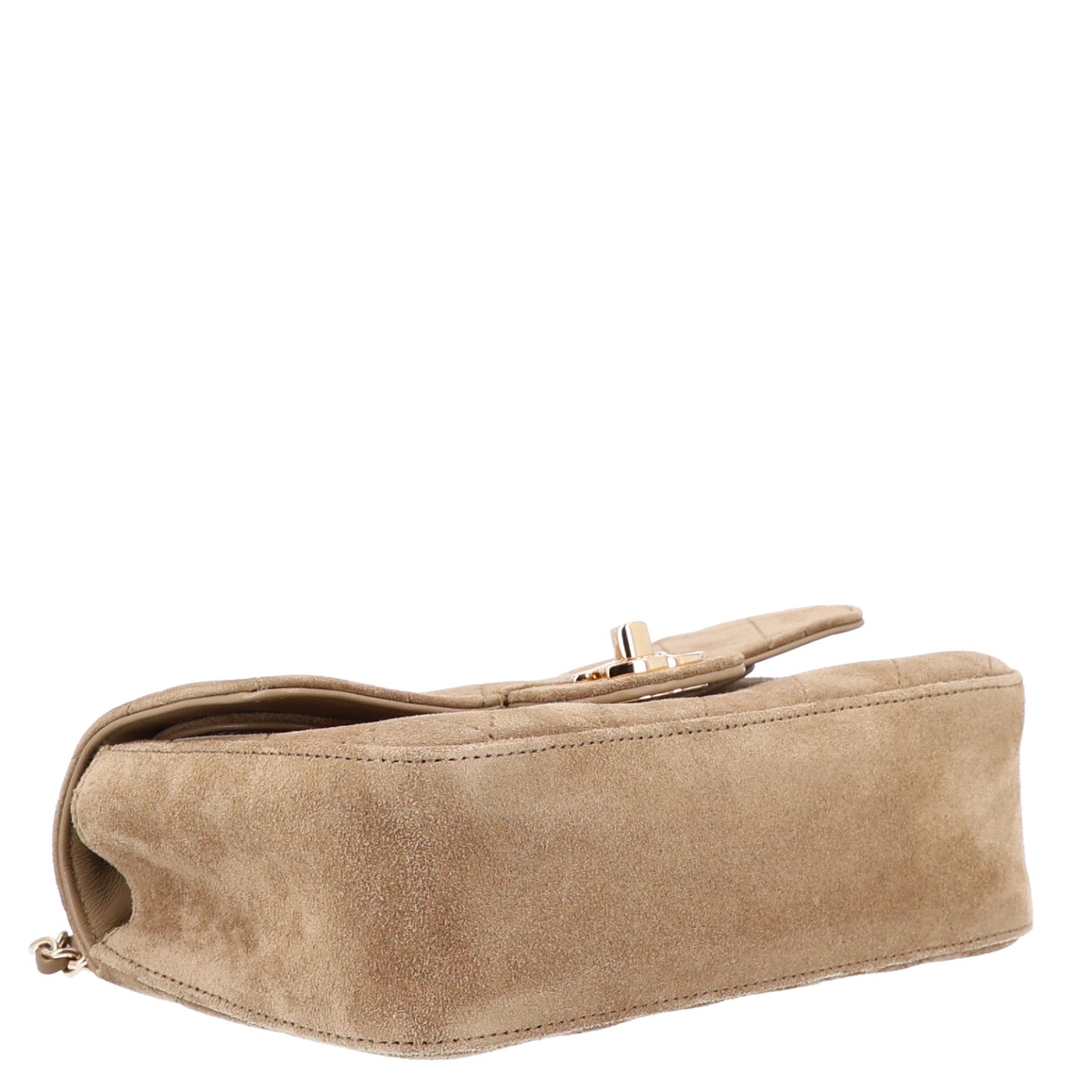 Suede Calfskin Souplissimo Maxi Flap Dark Beige