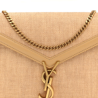 Saint Laurent Canvas Calfskin Classic Monogram Cassandra Grege Brown Gold 7 of 9