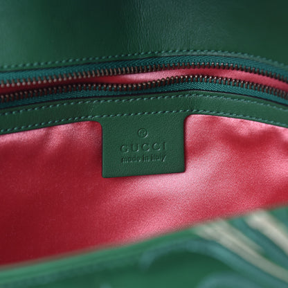 Gucci Jacquard Matelasse Floral Medium GG Marmont Shoulder Bag Green 6 of 11