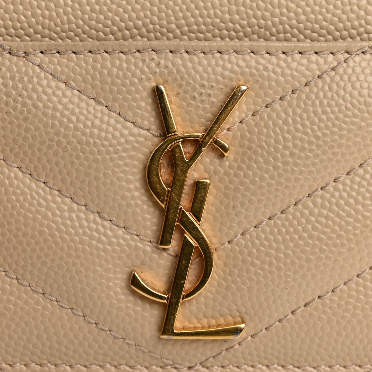 Grain De Poudre Matelasse Chevron Monogram Credit Card Case Nude Powder