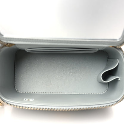 Chanel Lambskin Resin Quilted Vanity Case With Chain Grey 5 of 9