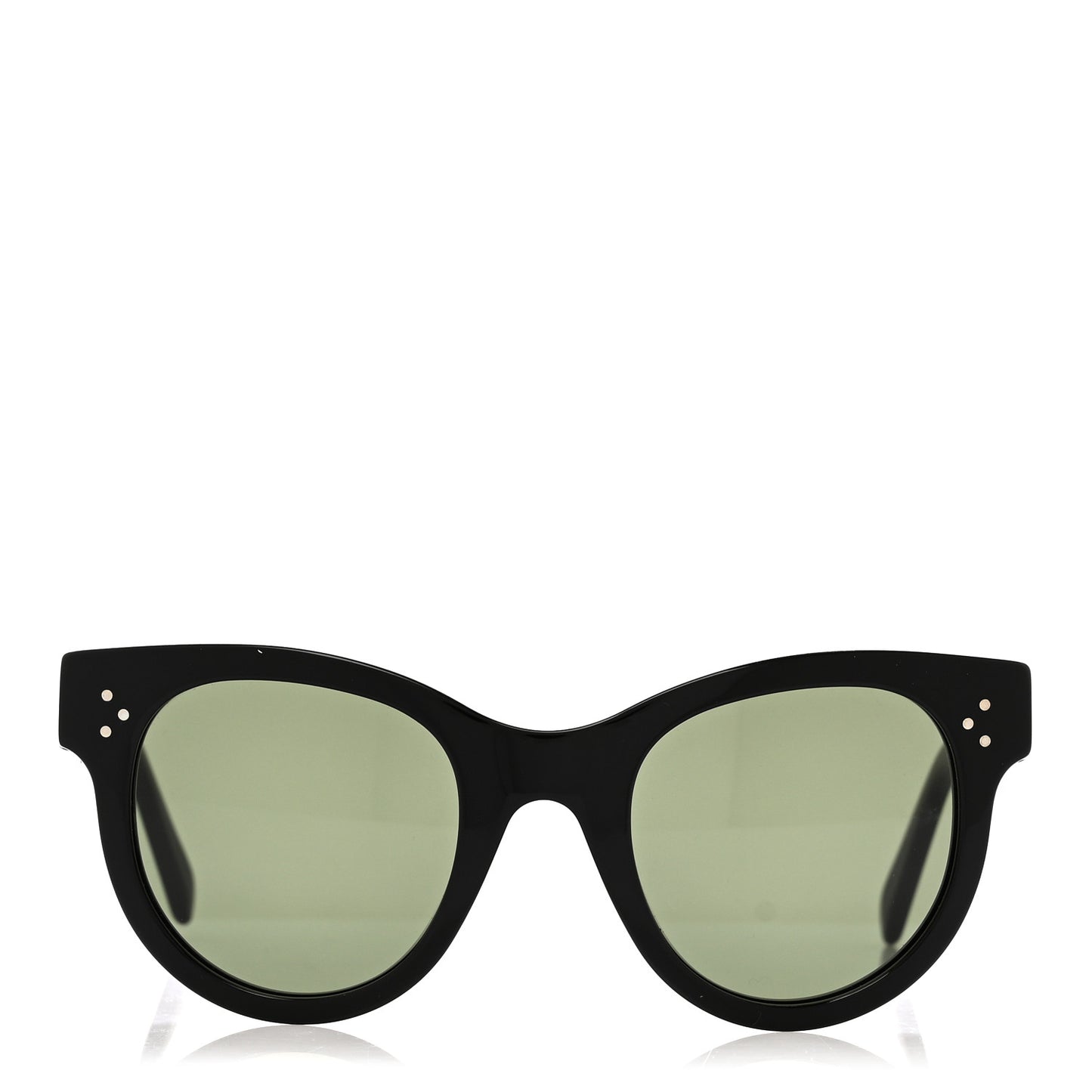 Acetate Studded Mineral Round Sunglasses CL40031 Black
