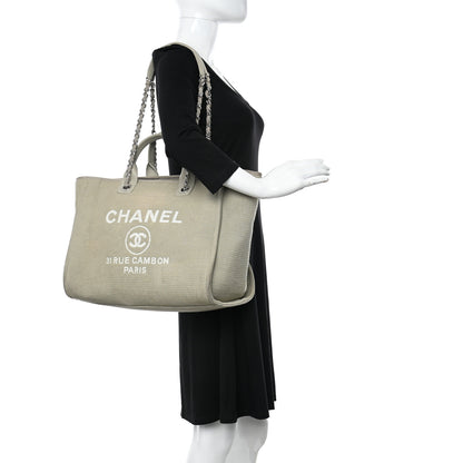 Chanel Mixed Fibers Medium Deauville Tote Grey 2 of 12