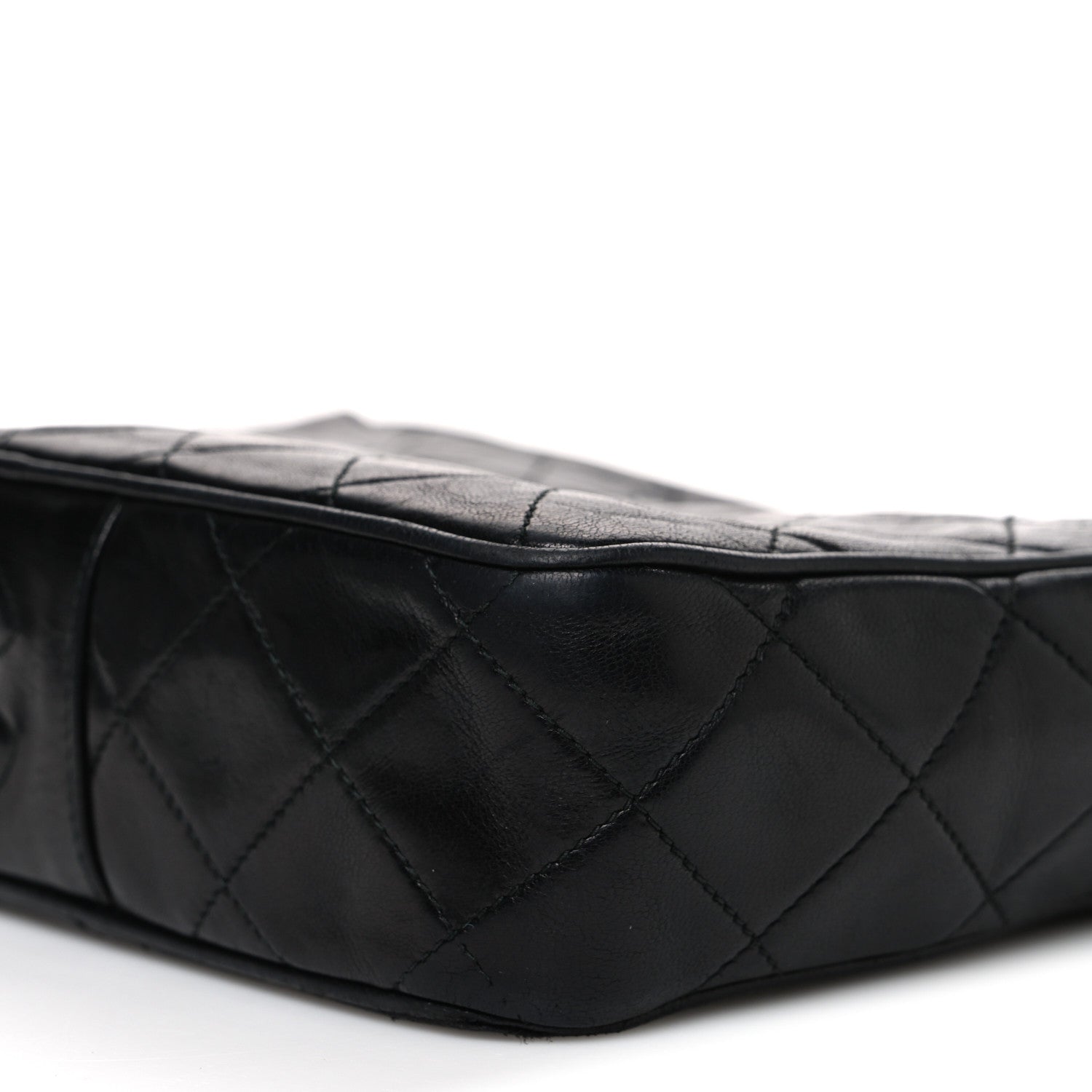 Chanel Lambskin Quilted CC Tassel Camera Case Black 1890651
