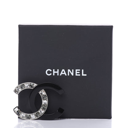 Chanel Enamel Crystal CC Brooch Black 5 of 5