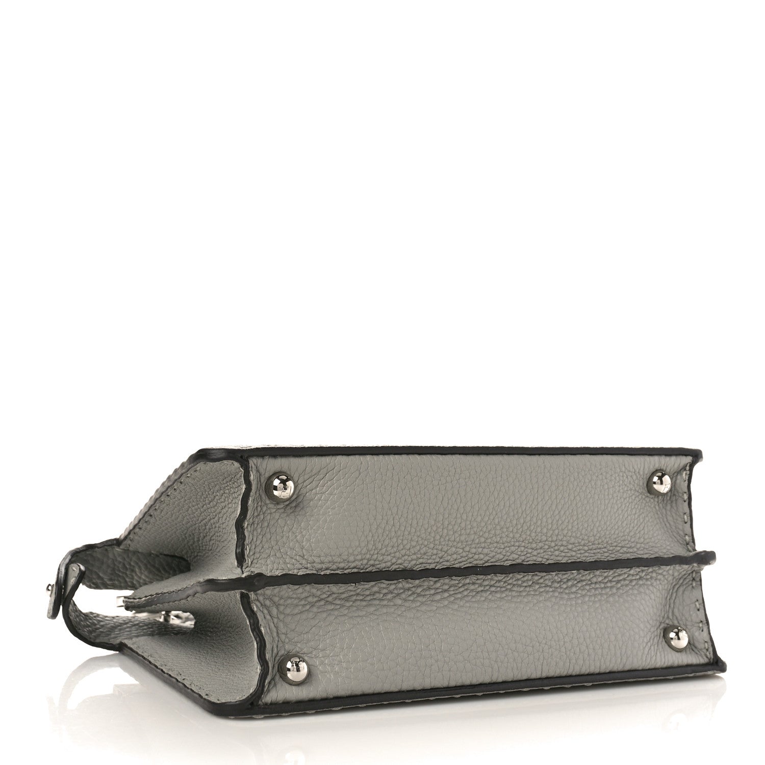Fendi Cuoio Romano Selleria Bi-Color Small Peekaboo I SEE U Satchel Ghiaccio Asfalto 4 of 8