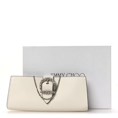 Jimmy Choo Calfskin Crystal Cheri Clutch White 10 of 10
