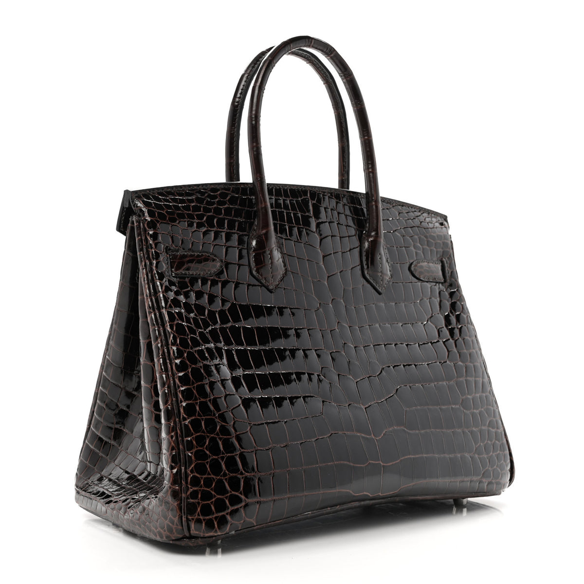 Shiny Porosus Crocodile Birkin 30 Macassar