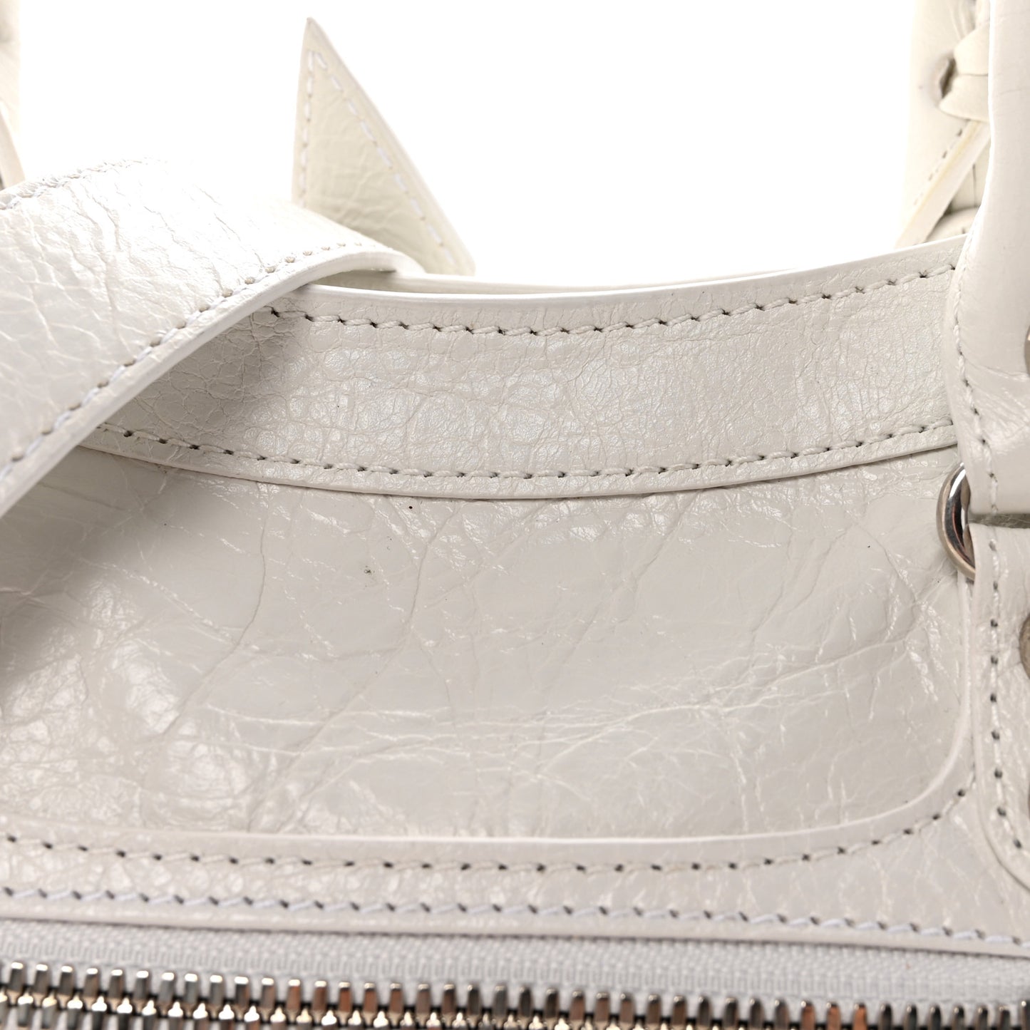 Agneau Arena Silver Hardware Small Le City Optic White