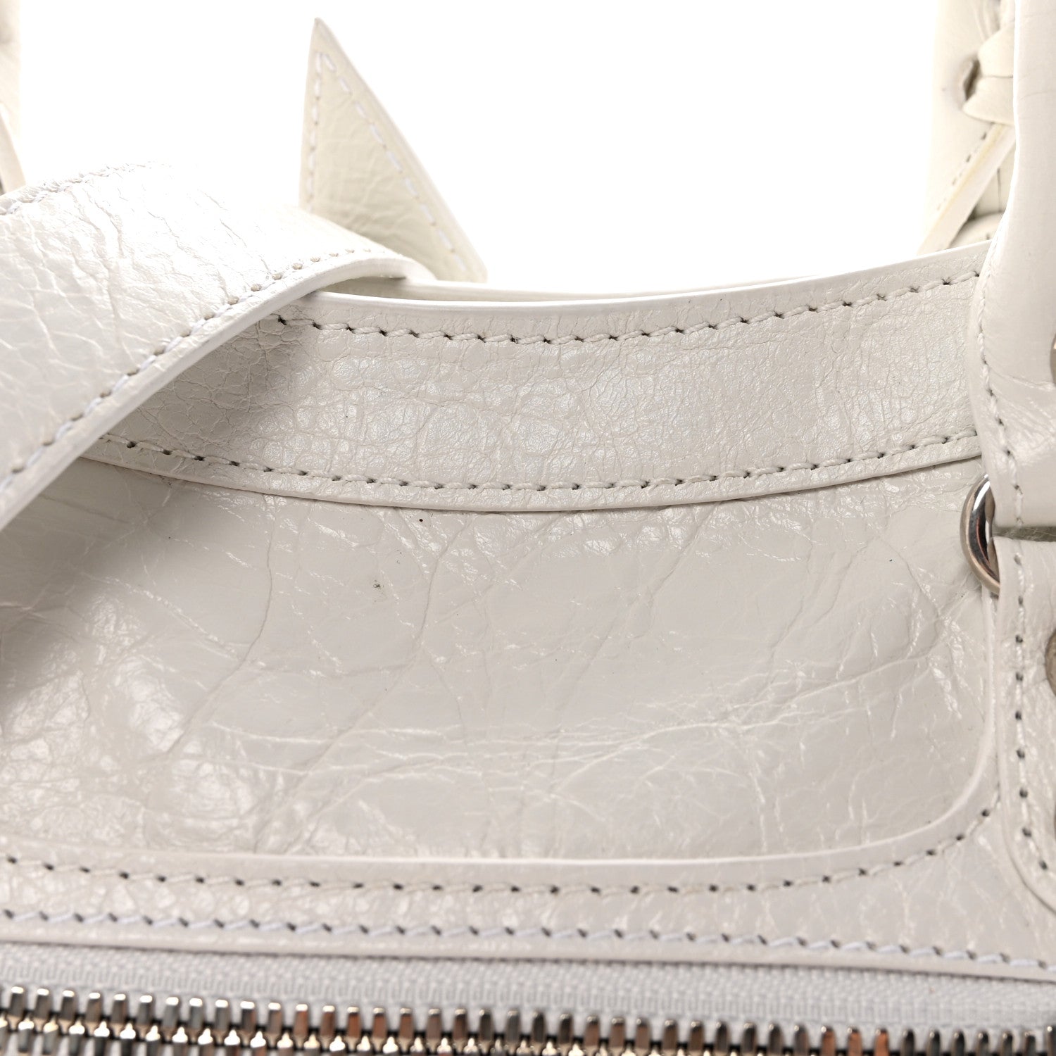 Balenciaga Agneau Arena Silver Hardware Small Le City Optic White 7 of 9