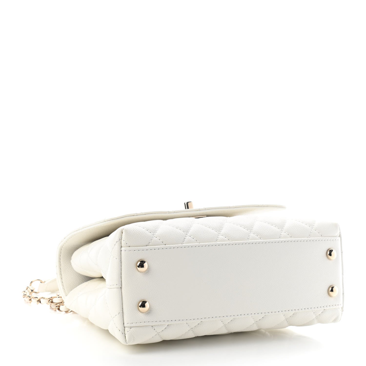 Chanel Caviar Quilted Mini Coco Handle Flap White 4 of 9