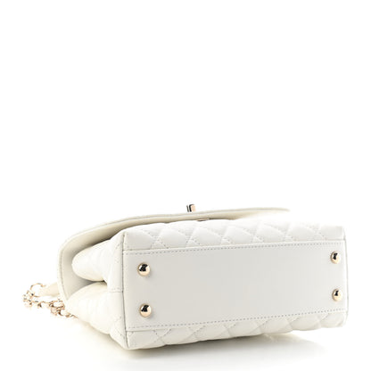Chanel Caviar Quilted Mini Coco Handle Flap White 4 of 9