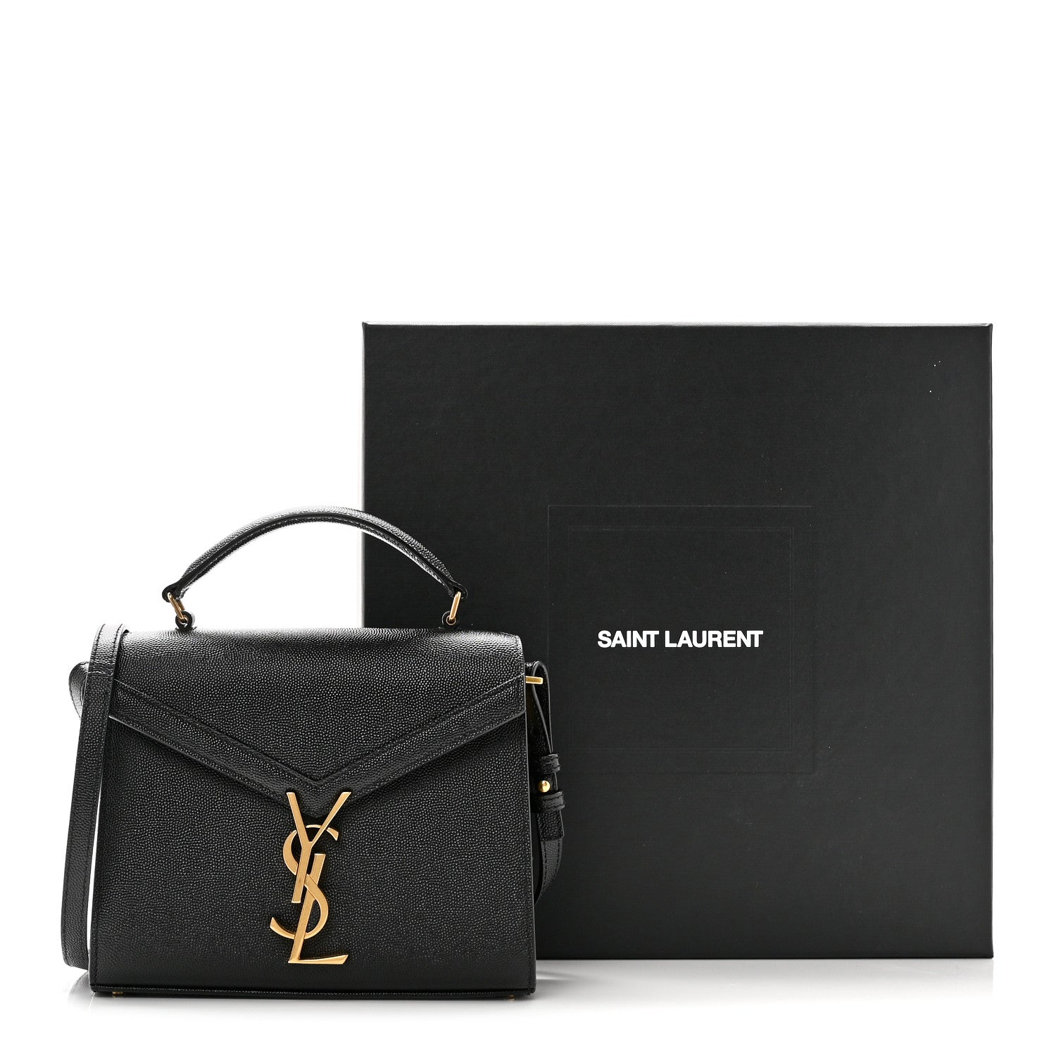 Saint Laurent Grain De Poudre Mini Classic Monogram Cassandra Top Handle Black 10 of 10