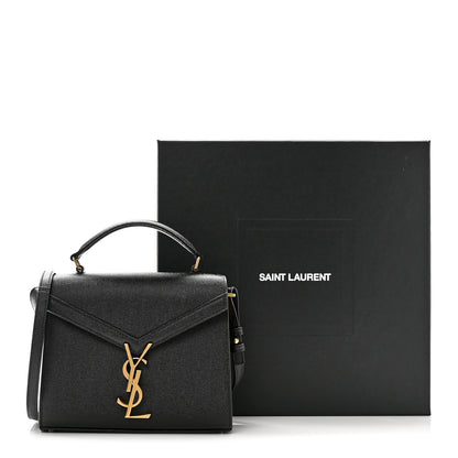 Saint Laurent Grain De Poudre Mini Classic Monogram Cassandra Top Handle Black 10 of 10