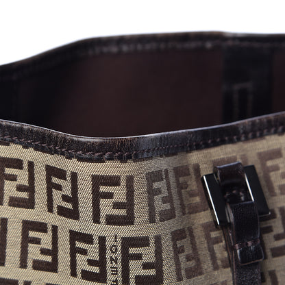Fendi Zucchino Shopping Tote Mogano Panna Brown 12 of 14
