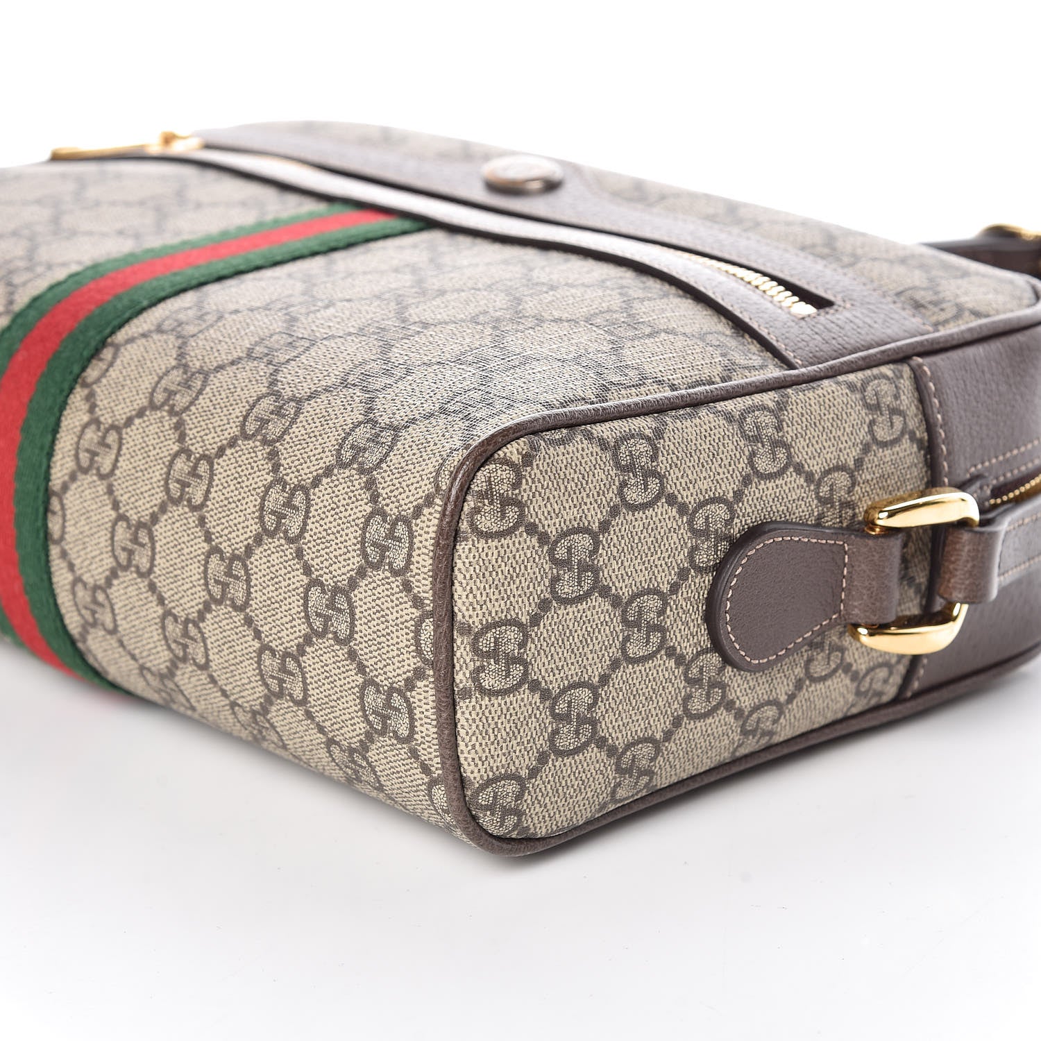 Gucci GG Supreme Monogram Web Small Ophidia Shoulder Bag Brown 6 of 10