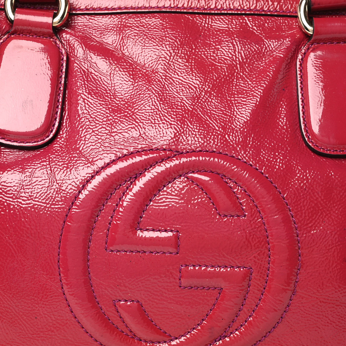 Vernice Naplack Small Soho Top Handle Satchel Uniform Red