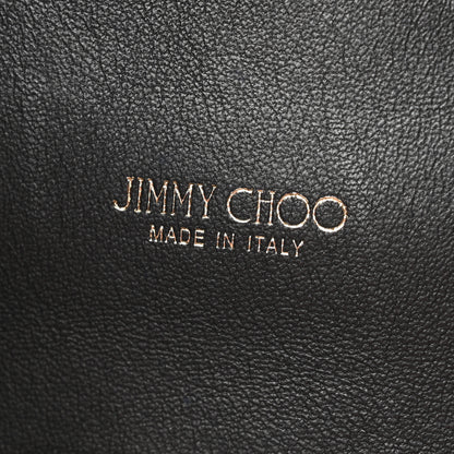 Jimmy Choo Raffia Woven Velvet Marianne Shopper Tote Black Natural 7 of 11
