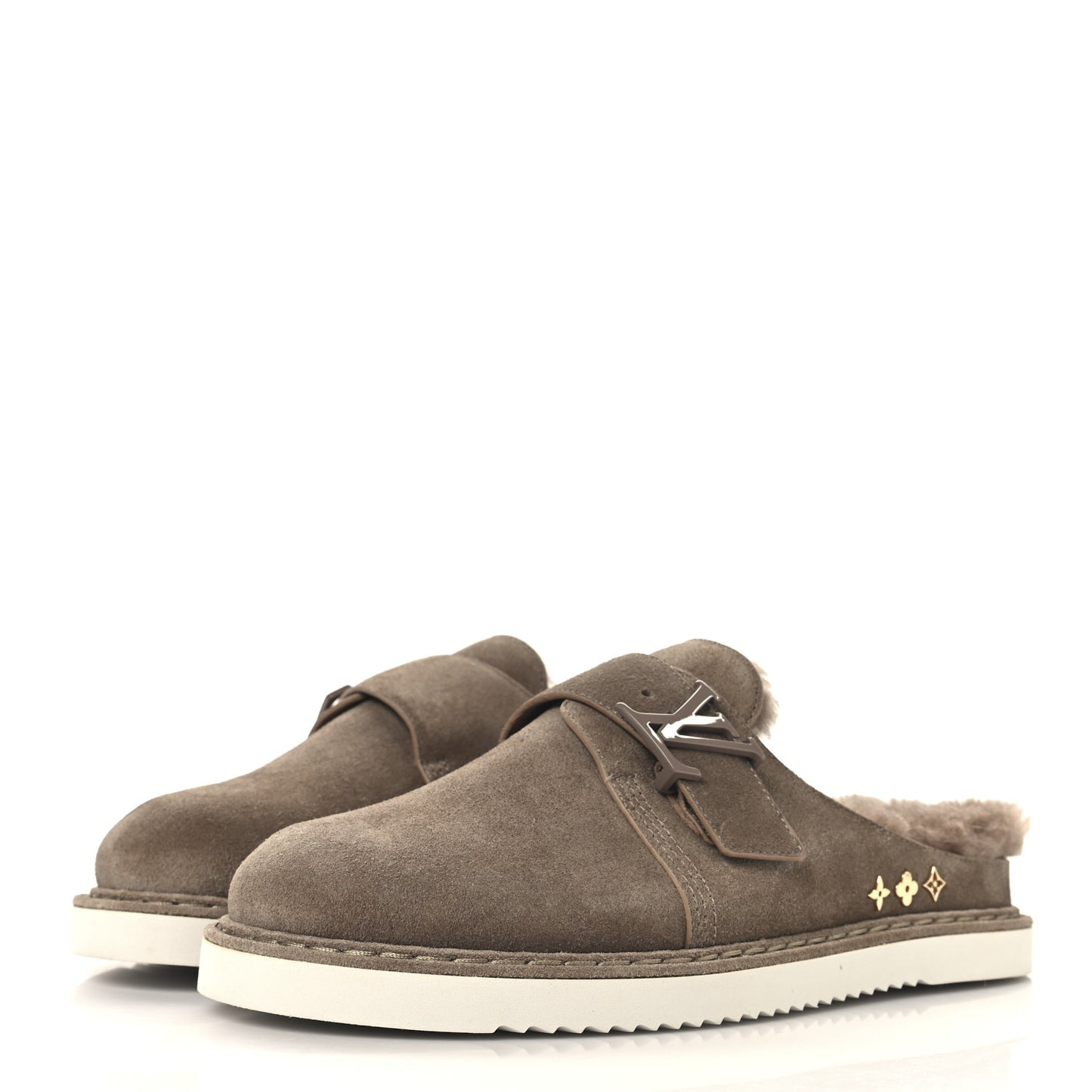 Monogram Fur LV Easy Mule 6 Brown