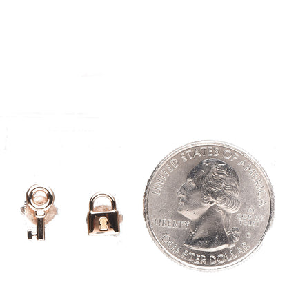 Tiffany 18K Rose Gold Mini Key and Lock Earrings 2 of 5