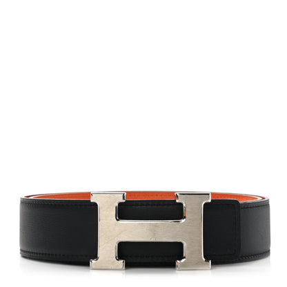 Hermes Swift Epsom 32mm H Belt 75 Black Orange 1 of 6