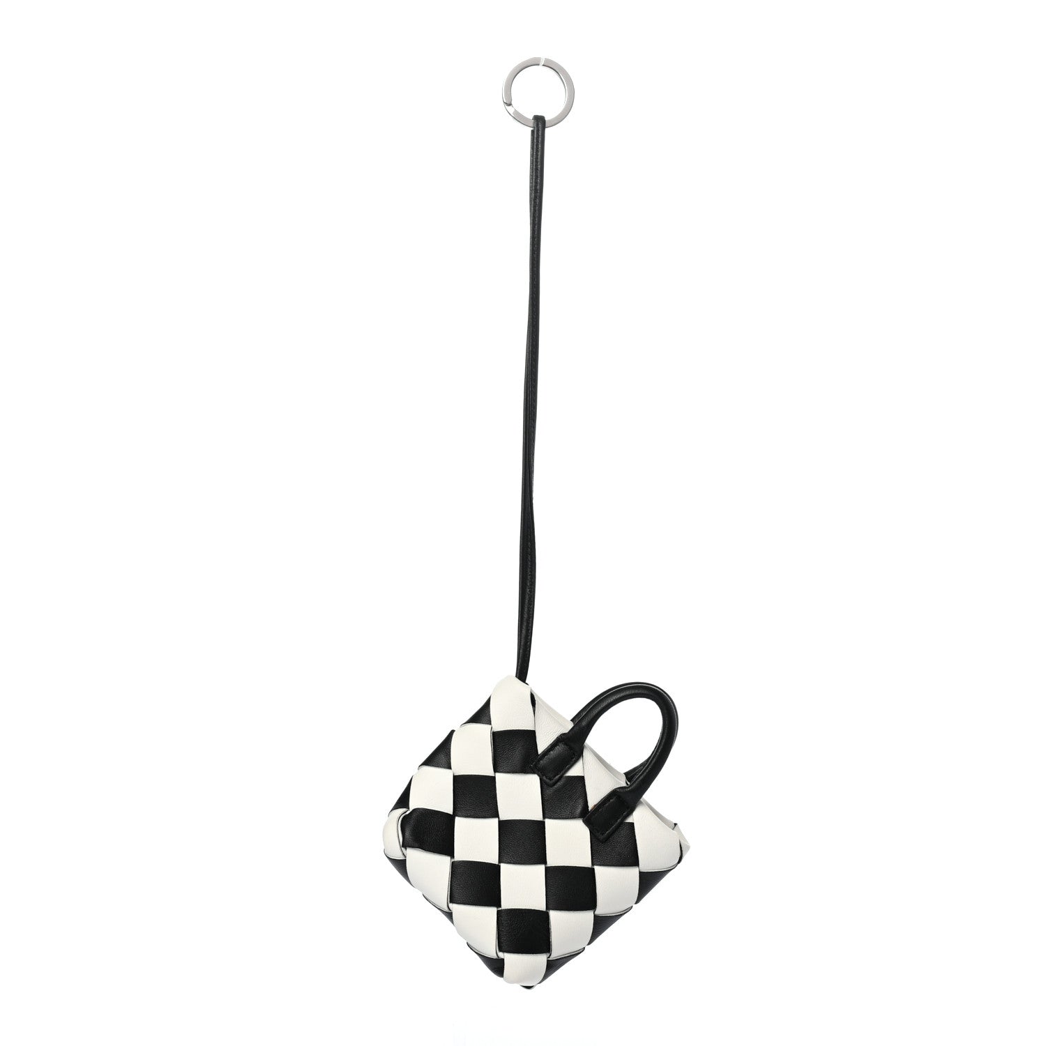 Bottega Veneta Nappa Intrecciato Maxi Cabat Bag Charm Black White 1 of 4