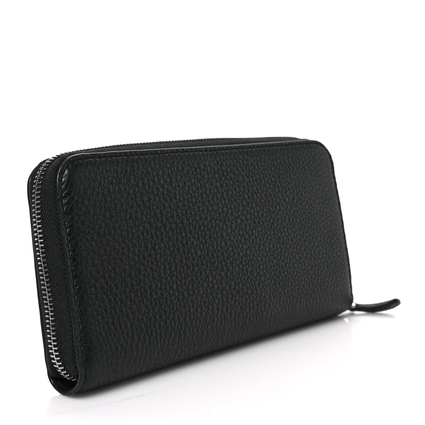 Vitello Daino Zip Around Wallet Black