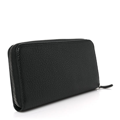 Prada Vitello Daino Zip Around Wallet Black 3 of 6
