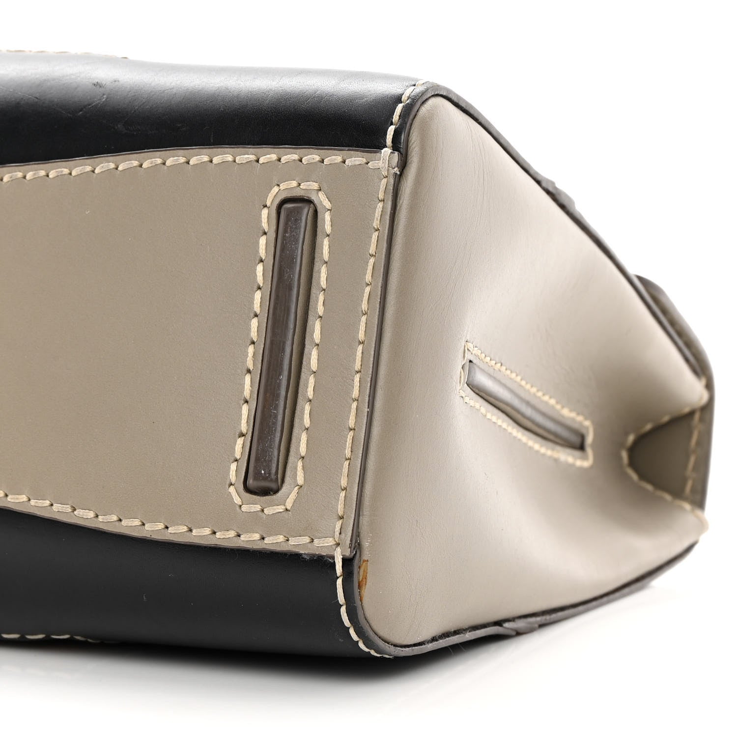 Prada Vitello Tri-Color Medium Sound Top Handle Satchel Grigio Black 9 of 19