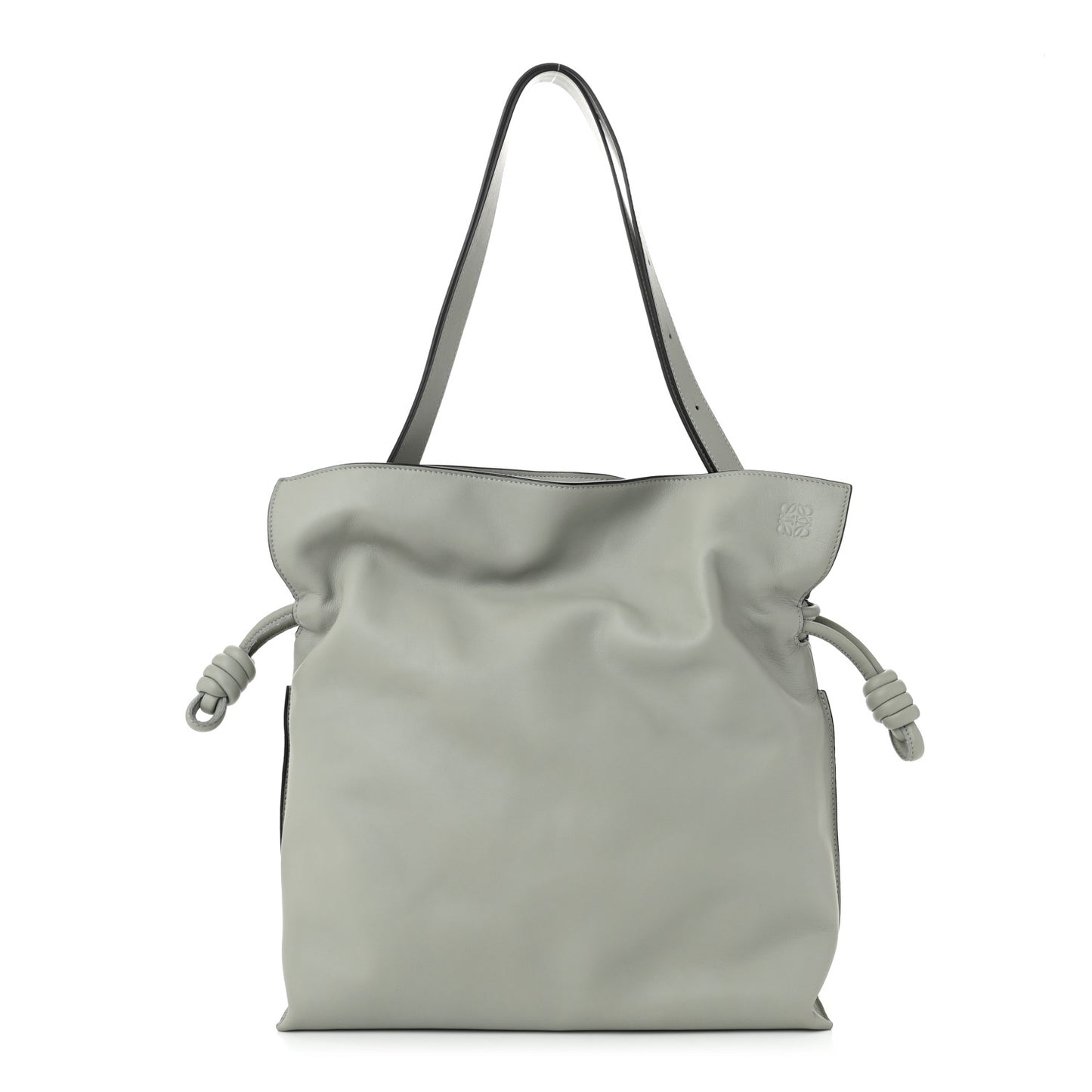 Calfskin Large Flamenco Knot Bag Grey