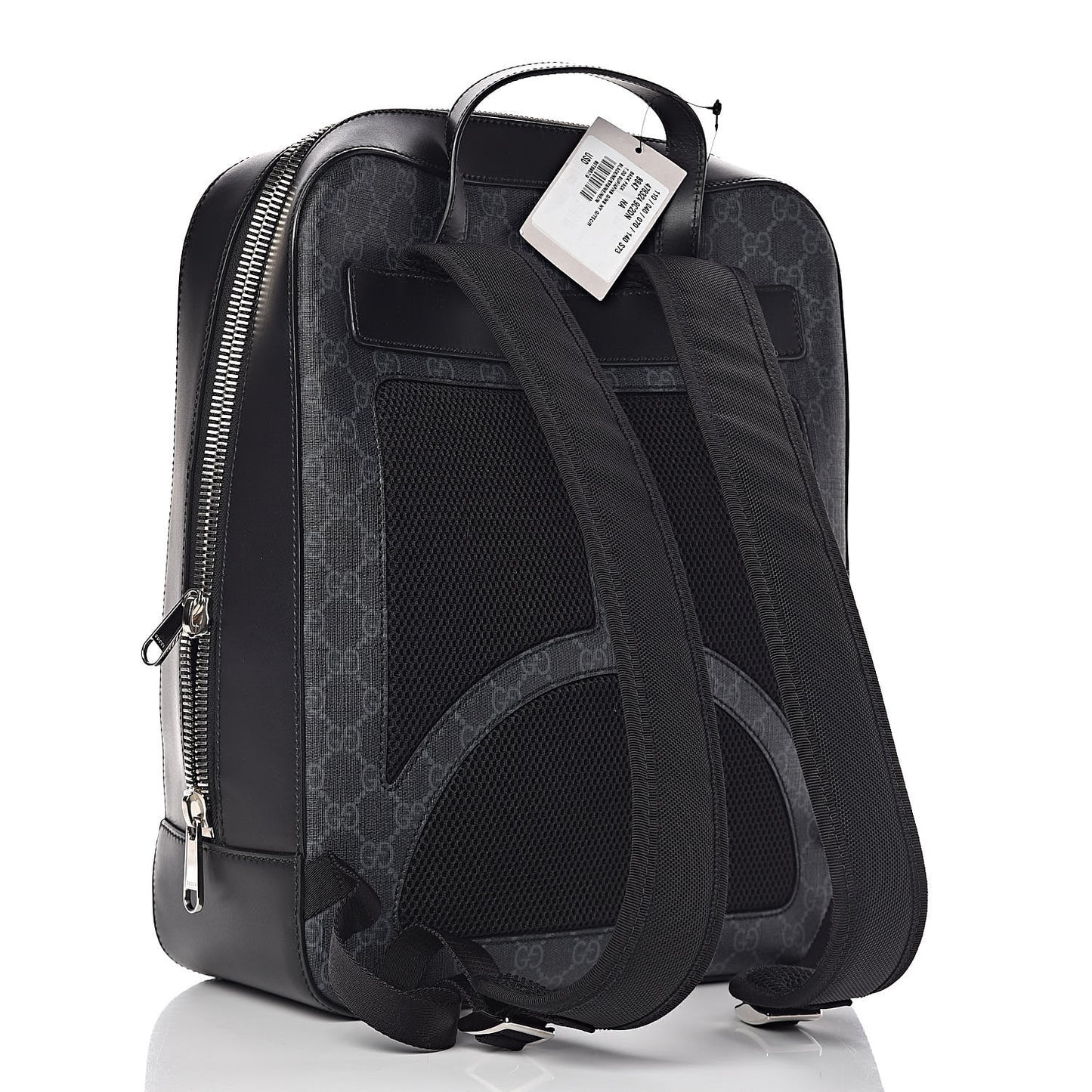 GG Supreme Monogram Web Tote Backpack Black Grey