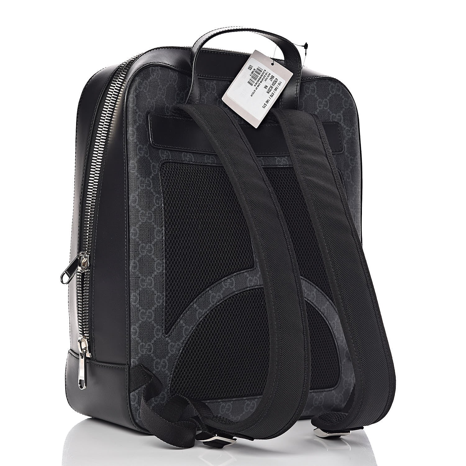 Gucci GG Supreme Monogram Web Tote Backpack Black Grey 3 of 9