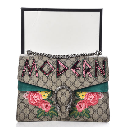 Gucci GG Supreme Monogram Embroidered Medium Dionysus Shoulder Bag Emerald 10 of 10