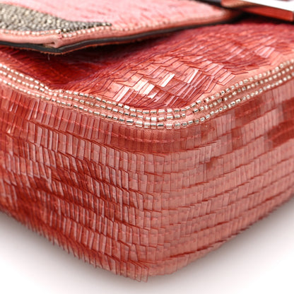 Fendi Sequin Snakeskin Re-Edition Baguette Pink 7 of 8