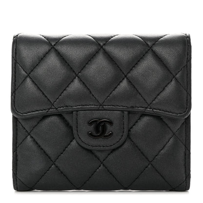 Chanel Lambskin Quilted Compact Flap Wallet So Black 1 of 12