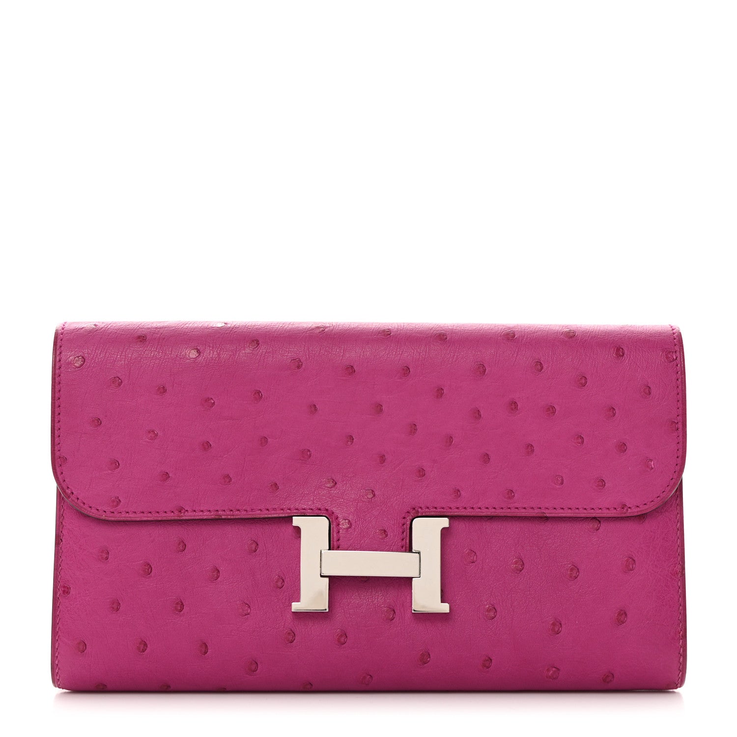 Hermes Ostrich Constance Long Wallet Rose Poupre 1 of 9