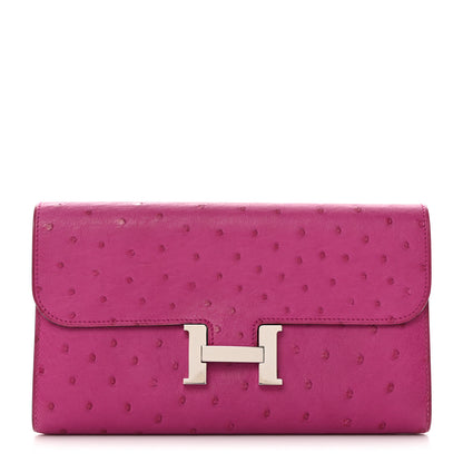 Hermes Ostrich Constance Long Wallet Rose Poupre 1 of 9
