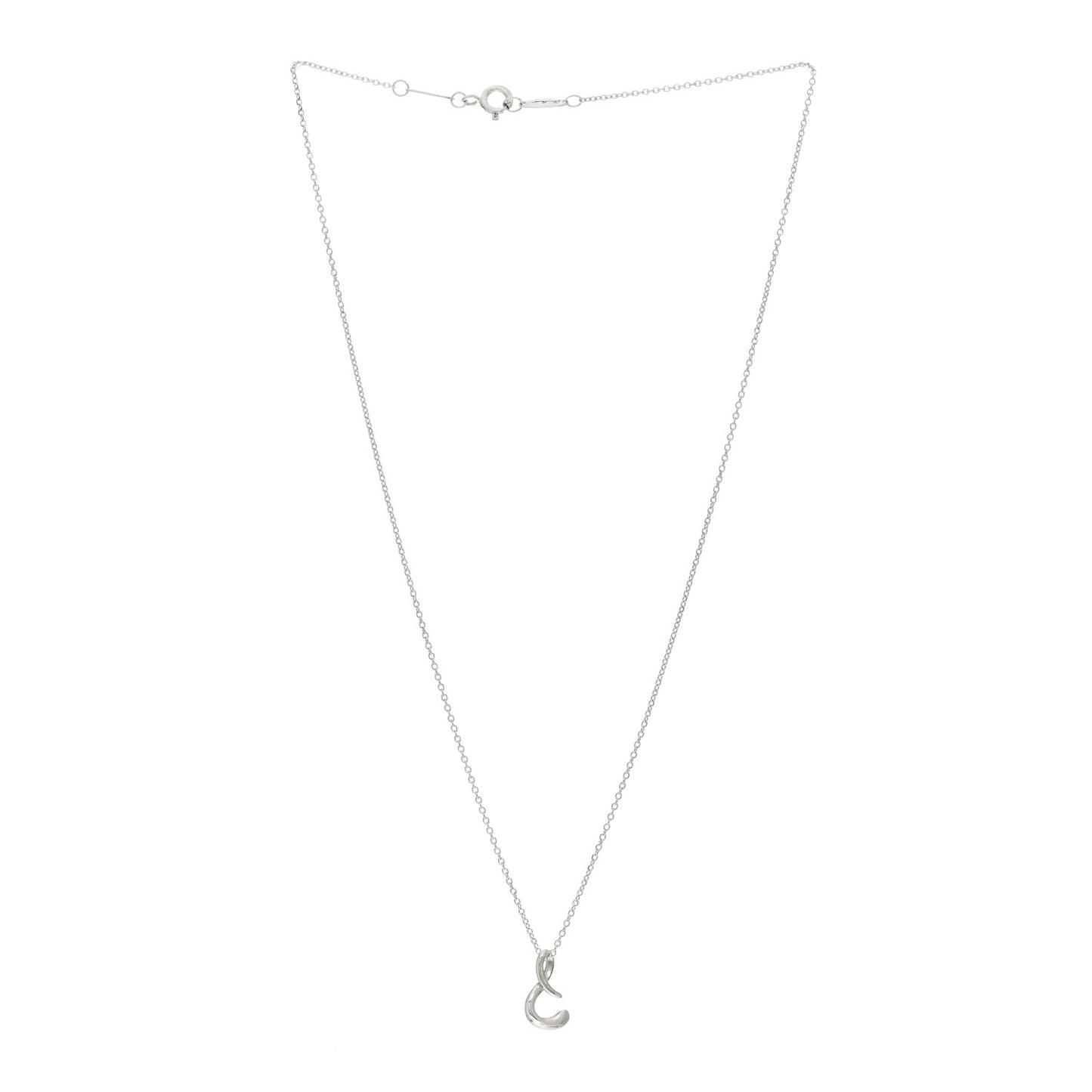 Sterling Silver Elsa Peretti Letter S Pendant Necklace