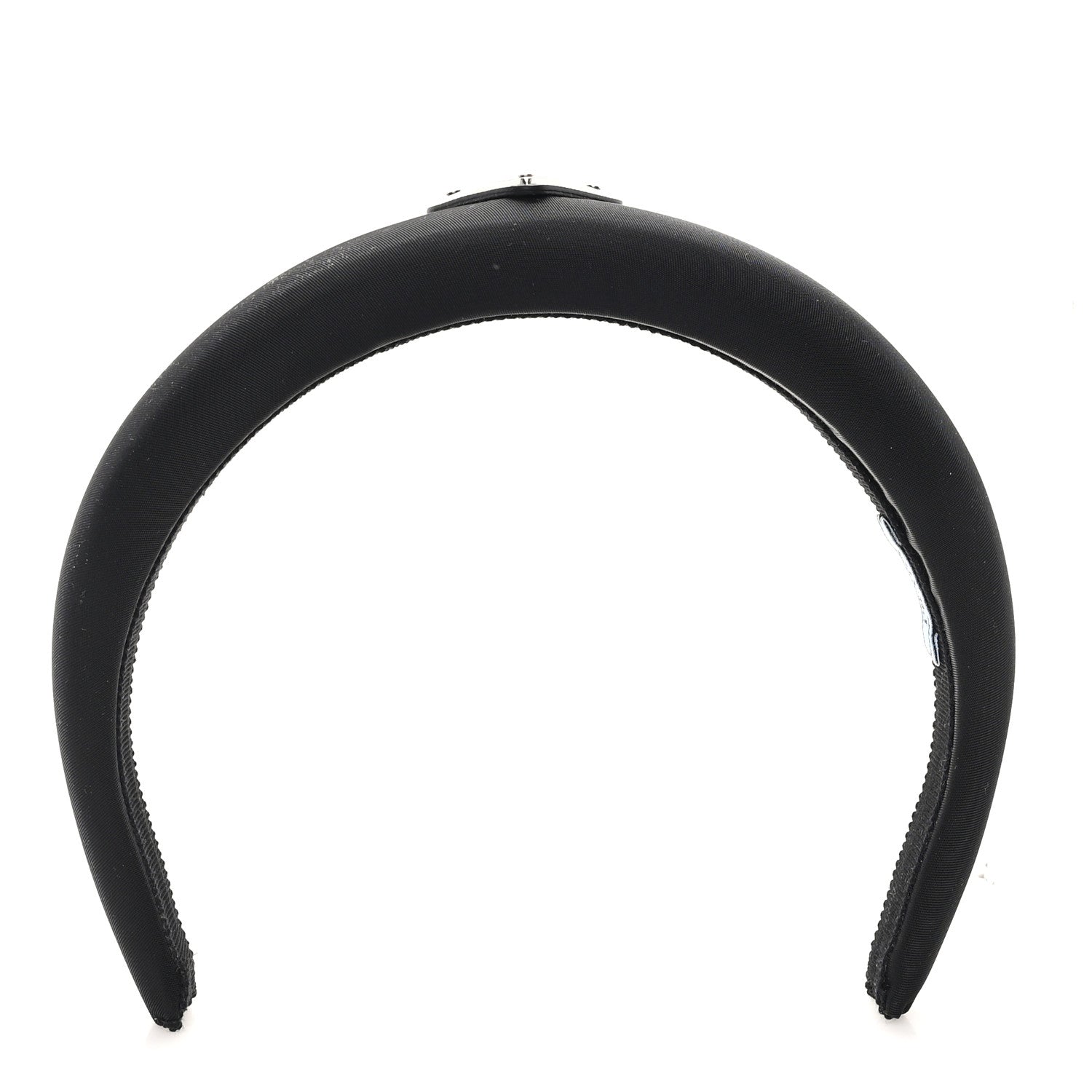 Prada Re-Nylon Metal Triangle Logo Headband Black 1 of 5