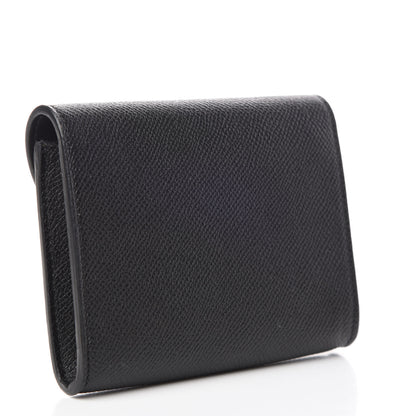 Celine Grained Calfskin Small Trotteur Multifunction Flap Wallet Black 3 of 8