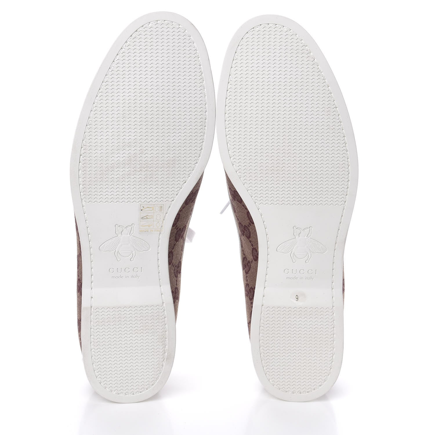 Gucci Monogram Mens Boat Shoes 9 Sahara Rubino White 5 of 10