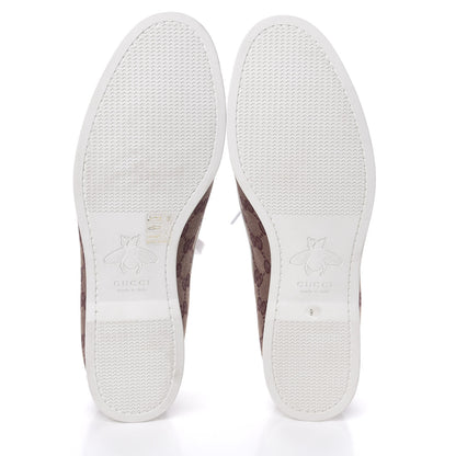 Gucci Monogram Mens Boat Shoes 9 Sahara Rubino White 5 of 10