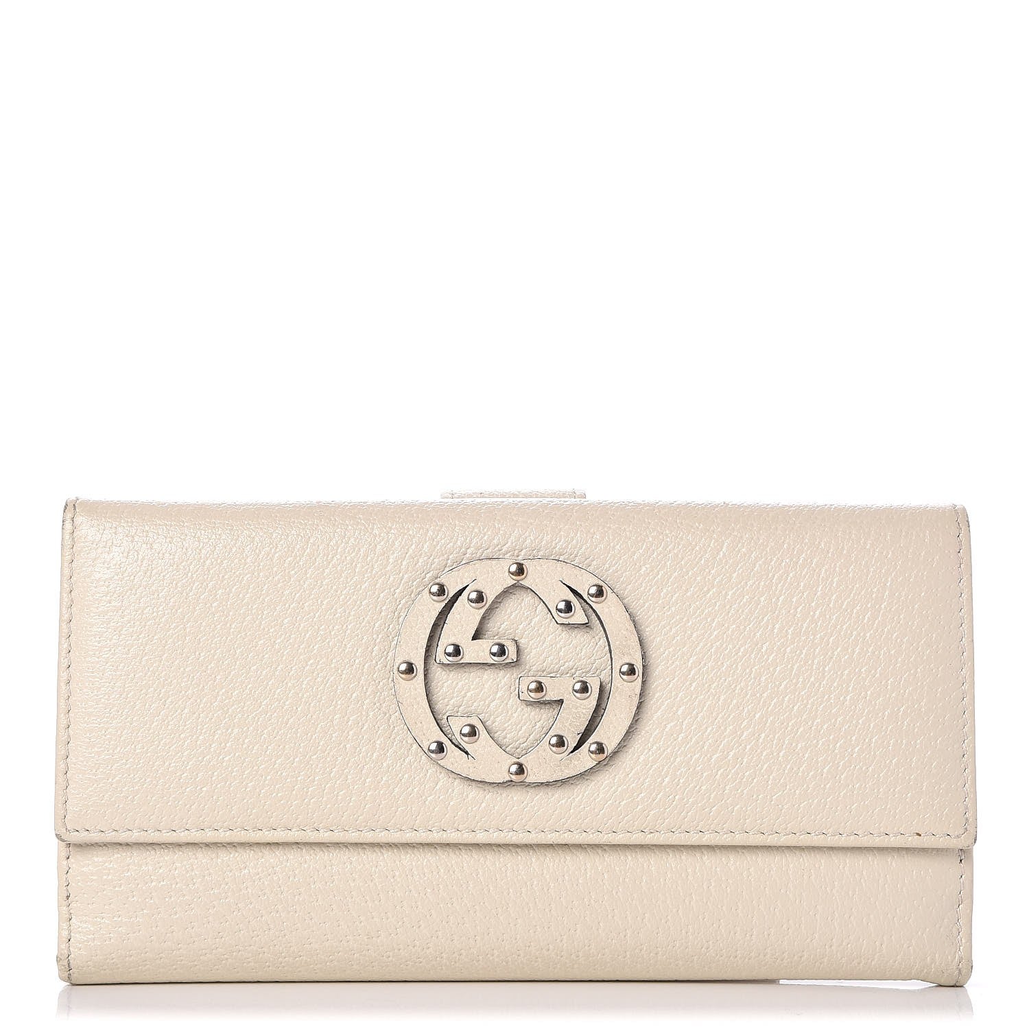 Gucci Calfskin Studded Soho Continental Wallet White 1 of 15