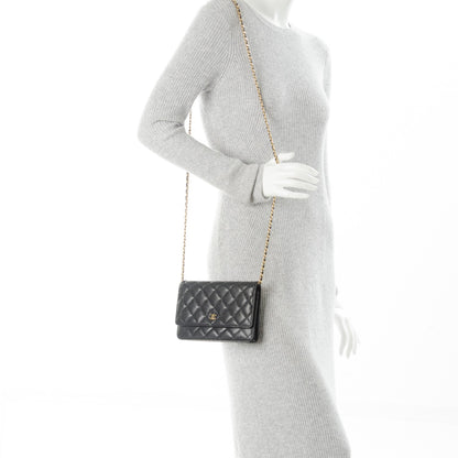 Chanel Caviar Quilted Wallet On Chain WOC Black 2 of 8