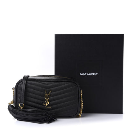 Saint Laurent Grain De Poudre Matelasse Monogram Mini Lou Camera Bag Black 11 of 11