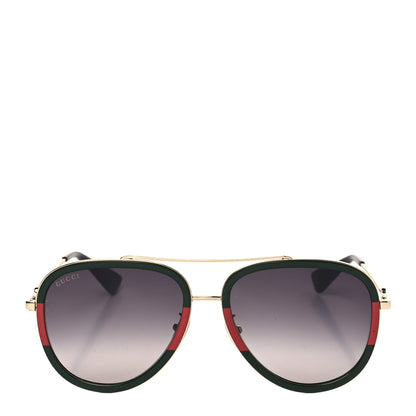 Gucci Web Aviator Sunglasses GG0062S Green Red 2 of 8