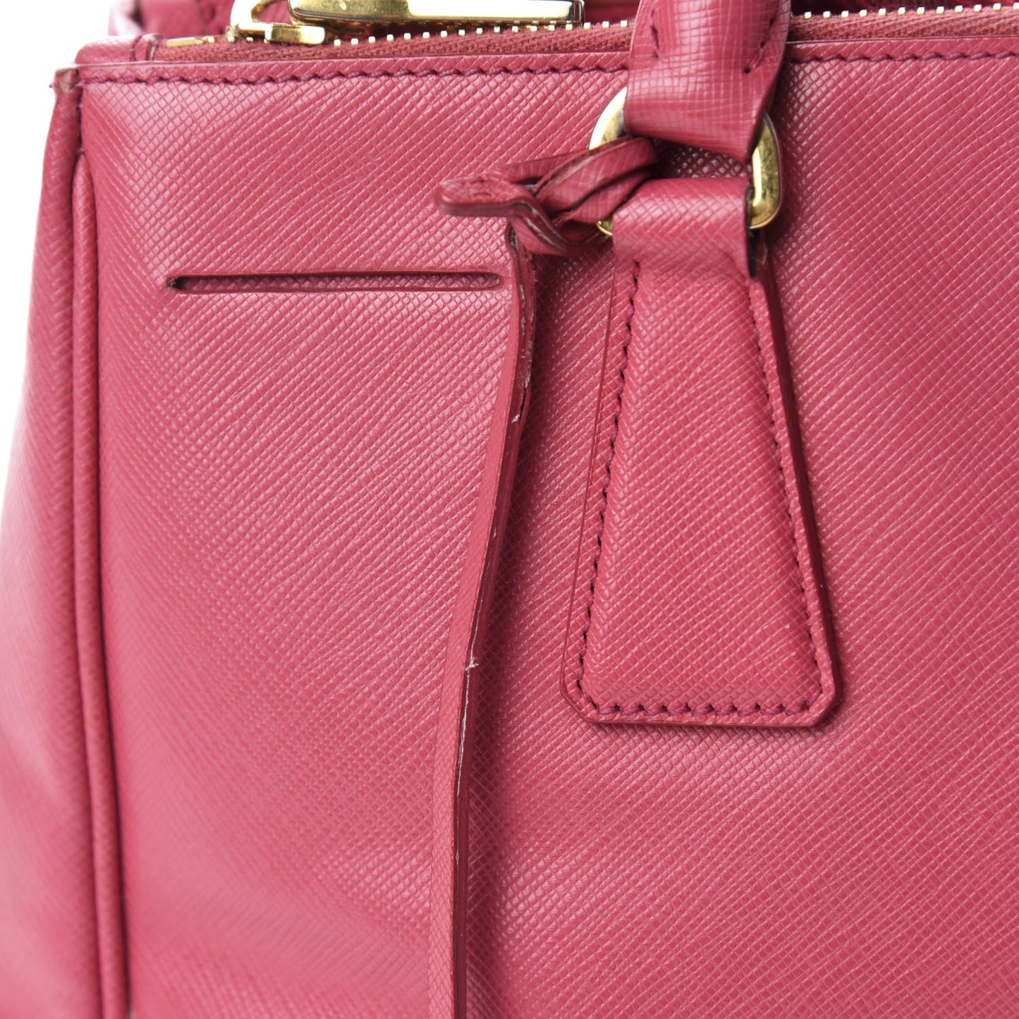 Saffiano Small Galleria Double Zip Tote Fuxia