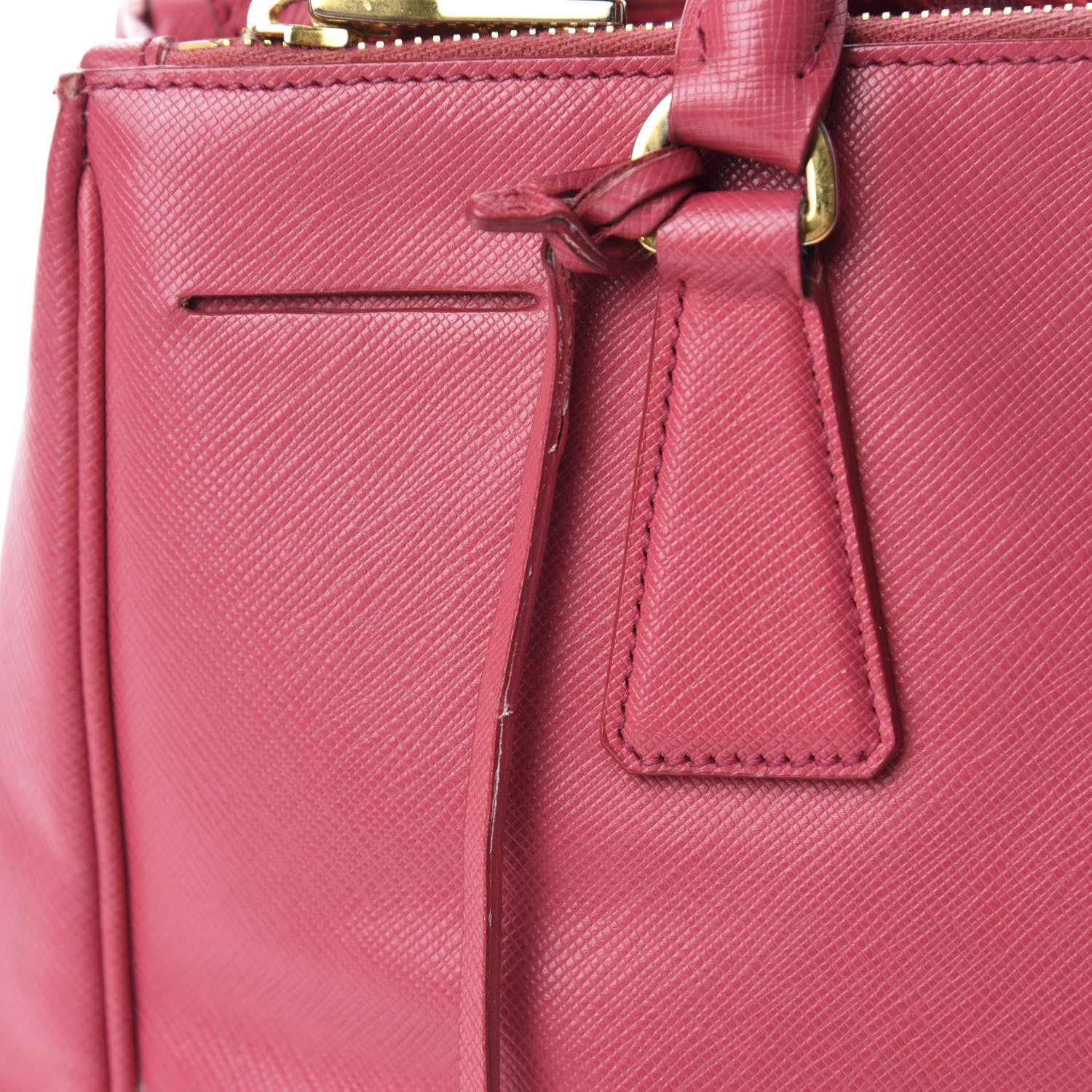 Prada Saffiano Small Galleria Double Zip Tote Fuxia 15 of 16